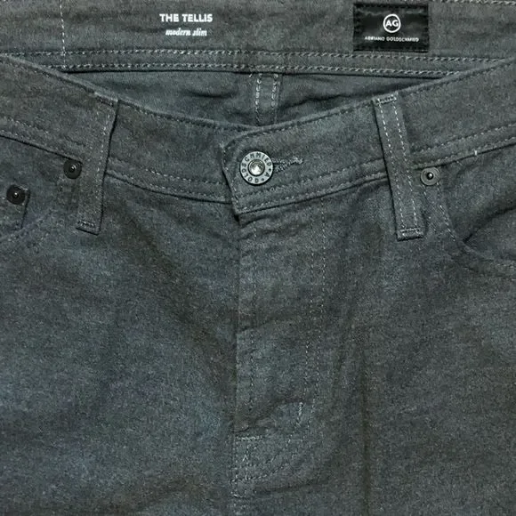 ag adriano goldschmied tellis 32 modern slim gray inseam 28 cotton blend - Picture 6 of 8